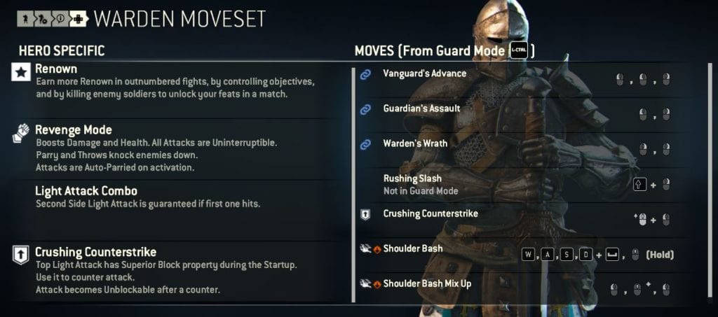 For Honor Warden Moveset