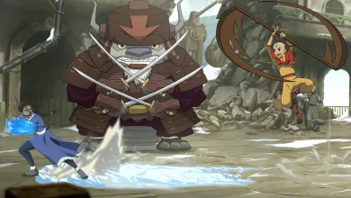 Avatar Legends: The Fighting Game battle scene in the Spirit Wilds stage