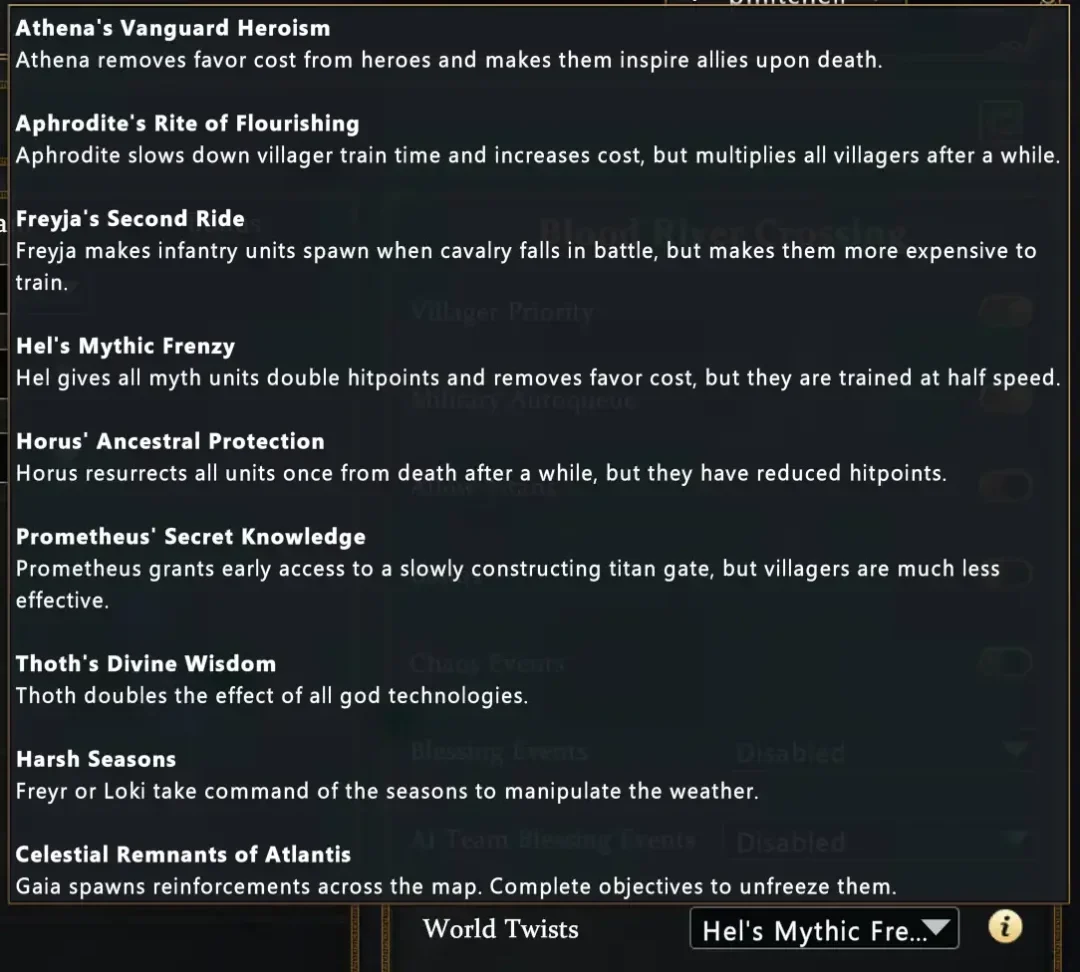 World Twist settings in Age of Mythology: Retold