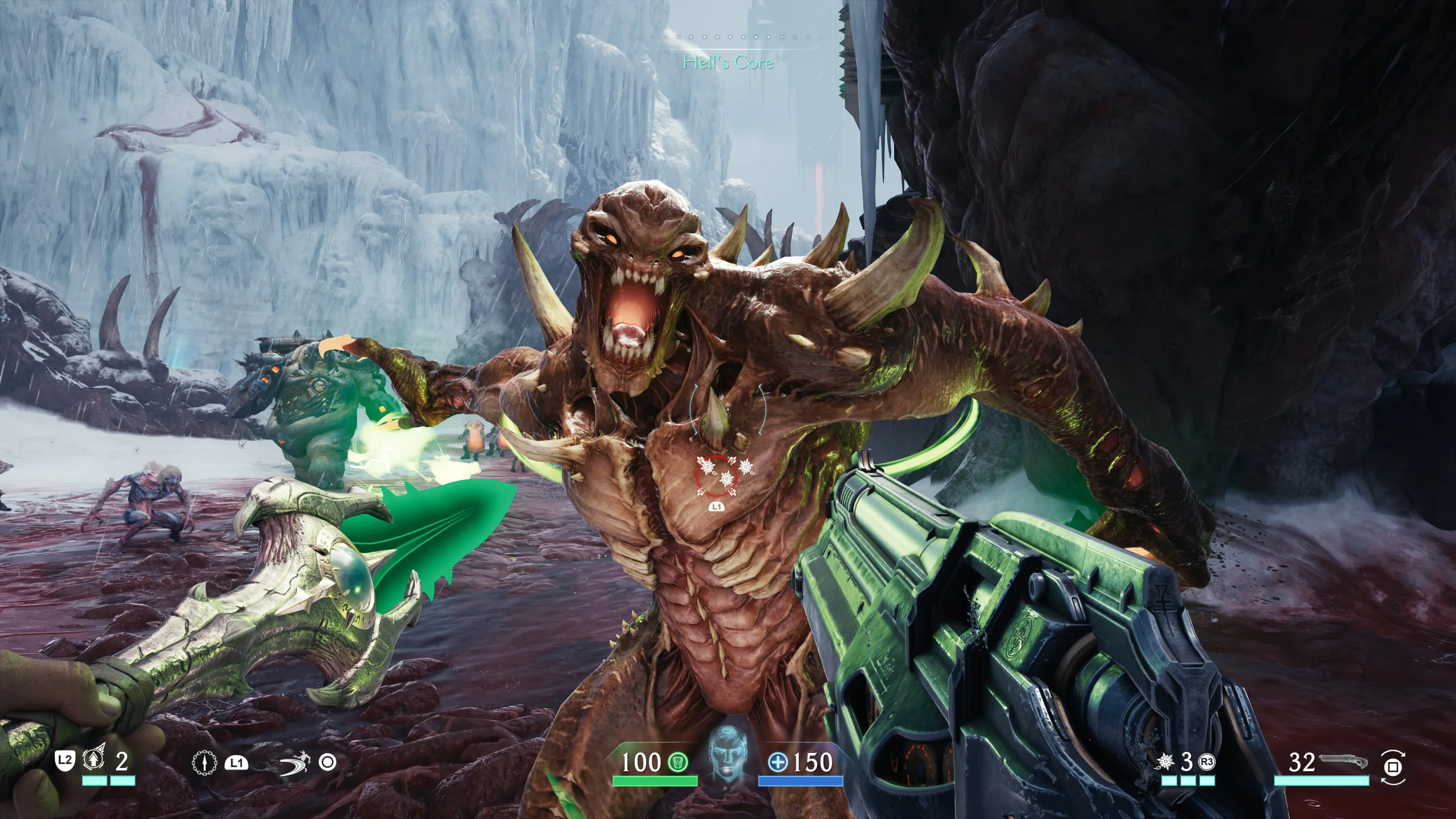 DOOM: The Dark Ages combat screenshot on PS5 Pro