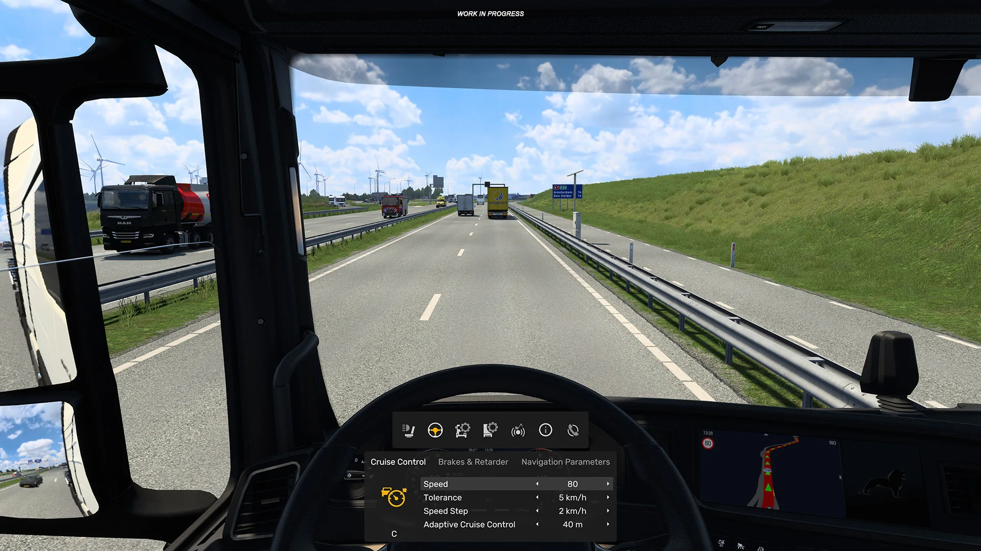 Euro Truck Simulator 2 in-cab Multi-Function Display overlay