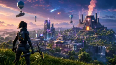 AI-generated editorial image for Fortnite OG Season 9 lands June 25, and the island goes futuristic again