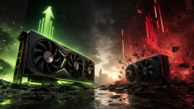AI-generated editorial image for Nvidia's RTX 50 Super rumor could squeeze AMD in 2027