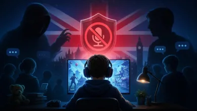 AI-generated editorial image for The UK is weighing a voice-chat clampdown for kids in Fortnite and Roblox