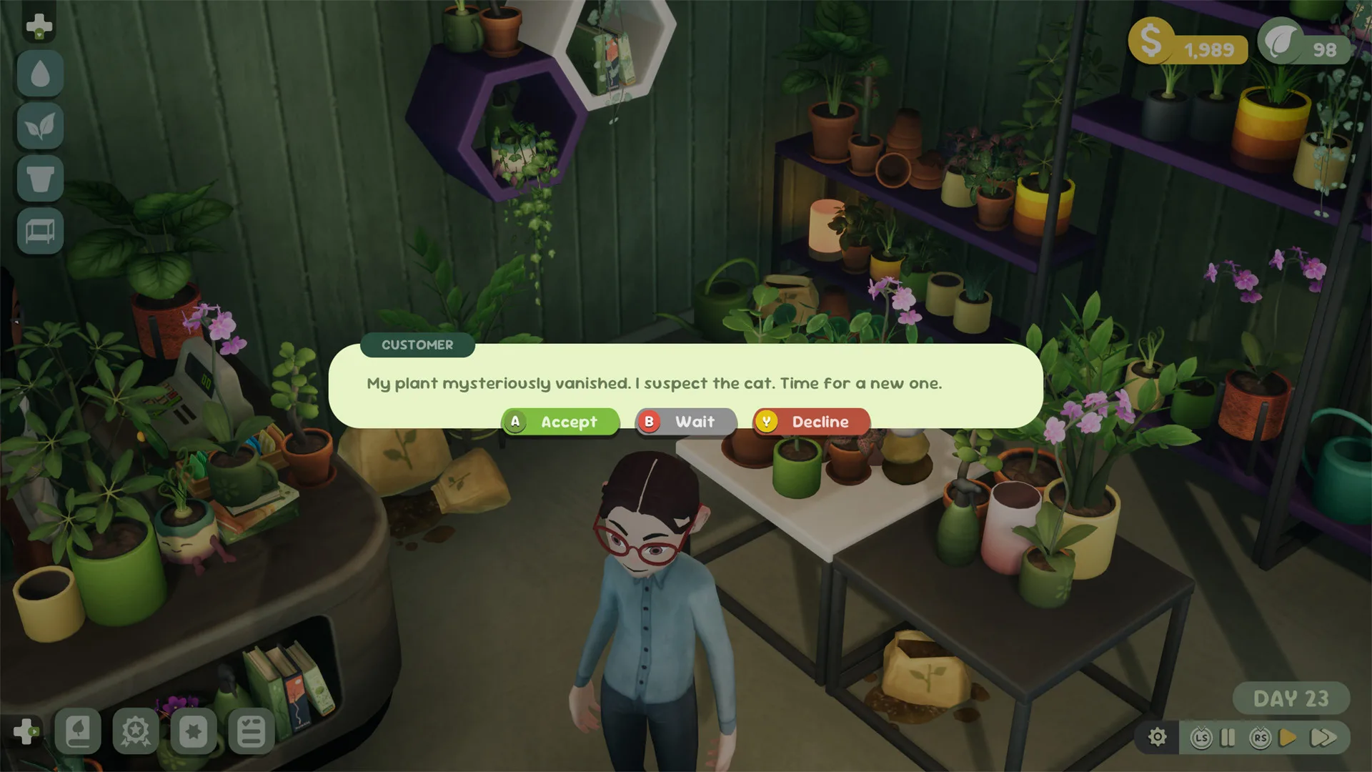 A Leafy Corner customer asking for help with a plant choice
