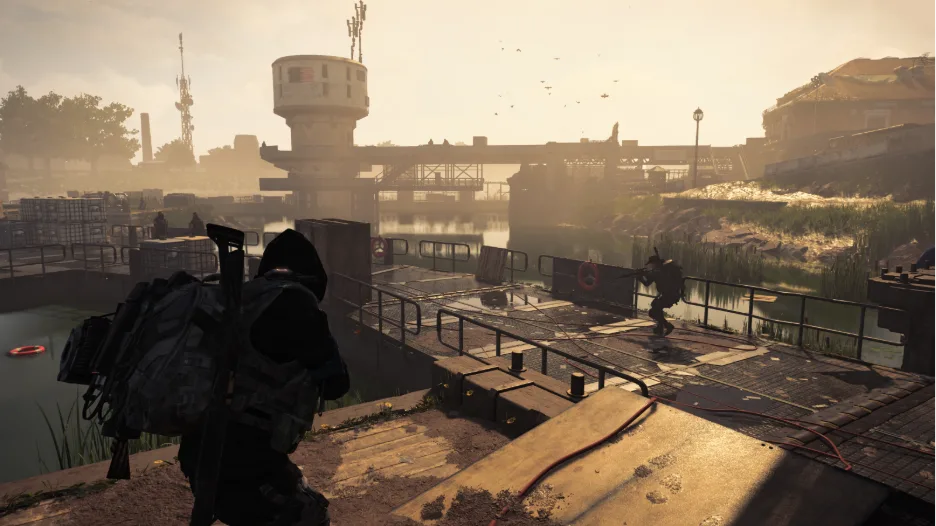 Agent fighting through the McMillan Reservoir area