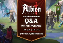 Albion Online ninth-anniversary Creative Directors Q&A banner announcing the July 23 stream at 19 UTC