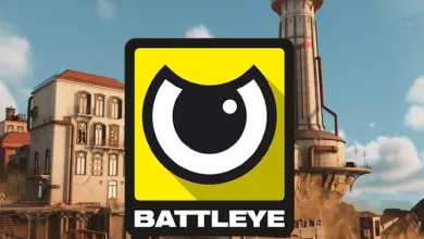 BattlEye logo displayed over a SAND: Raiders of Sophie game scene