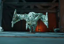 The Bio-Bulkhead stands inside an industrial arena in Borderlands 4