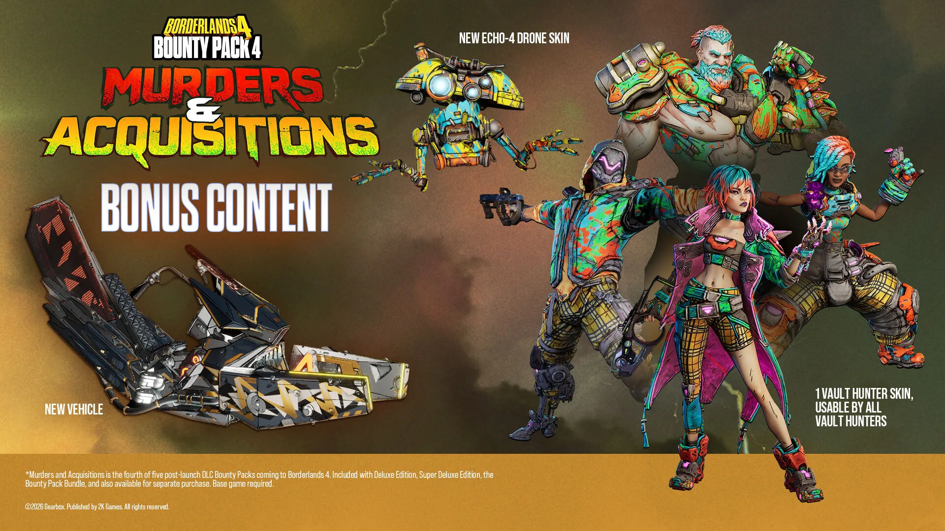 Borderlands 4 Bounty Pack 4 bonus characters, vehicle, and drone