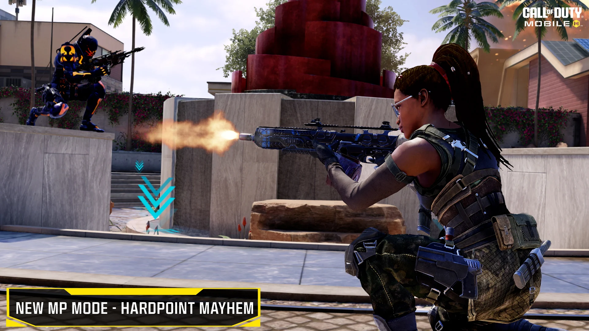 Call of Duty: Mobile players fighting around an objective in Hardpoint: Mayhem