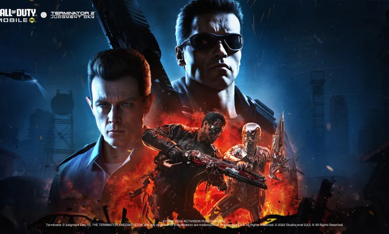 Call of Duty: Mobile Season 7 artwork showing Terminator characters and armed operators against a dark battlefield backdrop