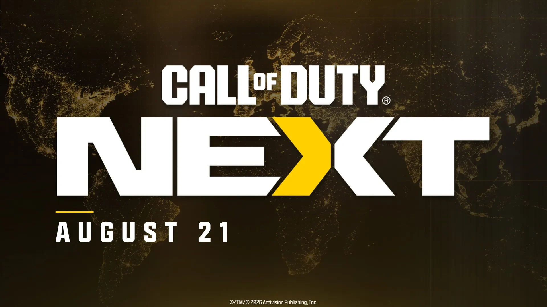 Call of Duty NEXT announcement graphic showing August 21