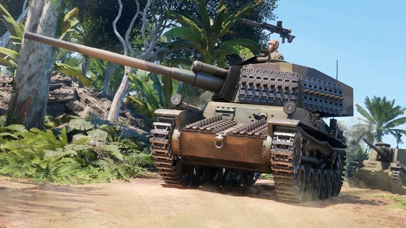 Chi-Nu II tank with additional armor camouflage