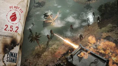 Company of Heroes 3 Final Stand battle scene labeled PC Hot Fix 2.5.2