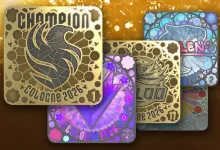 A collection of colorful Counter-Strike 2 Cologne 2026 stickers with team artwork and placement numbers