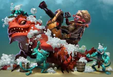 Dota 2 characters covered in soap bubbles during the Summer Scrub