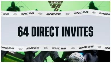 EA Sports FC graphic announcing 64 direct invites
