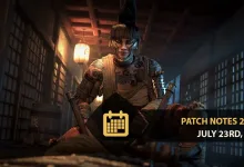 Tattooed For Honor warrior seated in a wooden interior with the text “Patch Notes 2.69.0” and “July 23rd, 2026”