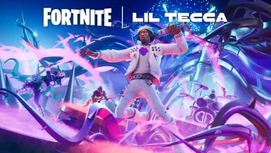 Lil Tecca performs in Fortnite Festival amid colorful in-game effects
