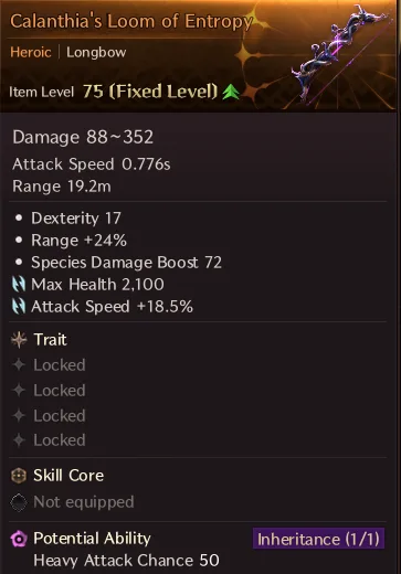 Heroic bow with a Potential Ability