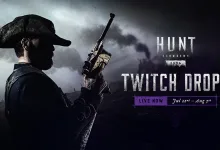 Hunt: Showdown 1896 hunter holding a rifle beside Twitch Drops artwork marked Live Now and July 22nd to August 5th