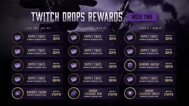 Hunt: Showdown 1896 Twitch Drops Rewards Week Two schedule showing three reward tracks from July 29 to August 5