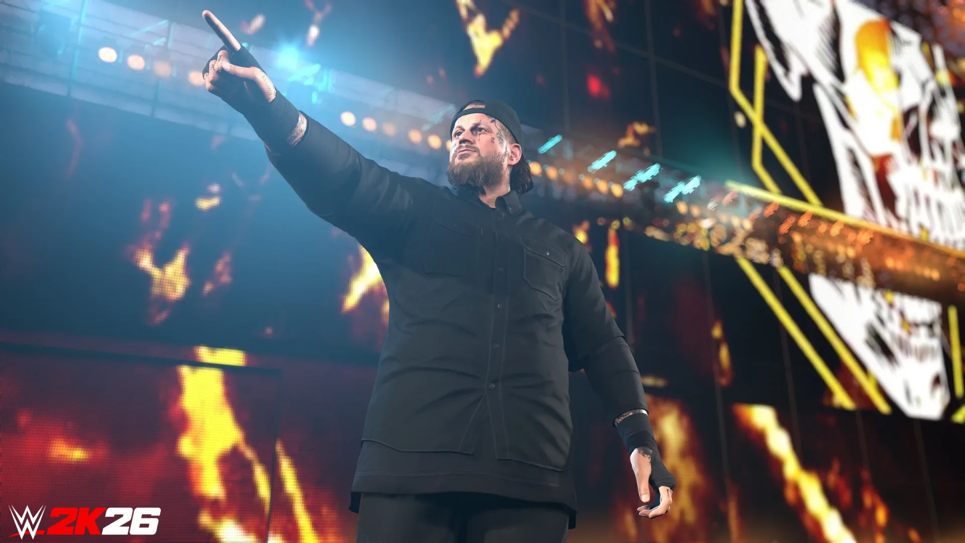 Jelly Roll performing his entrance in WWE 2K26