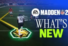 Madden NFL 27 gameplay with the game's What's New title graphic