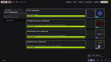 Vault Breaker Codex challenges in Marathon