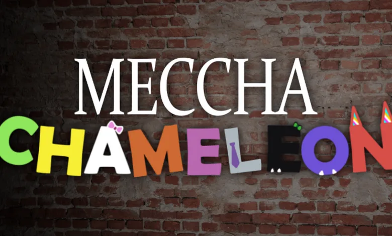 Meccha Chameleon logo displayed against a brick wall