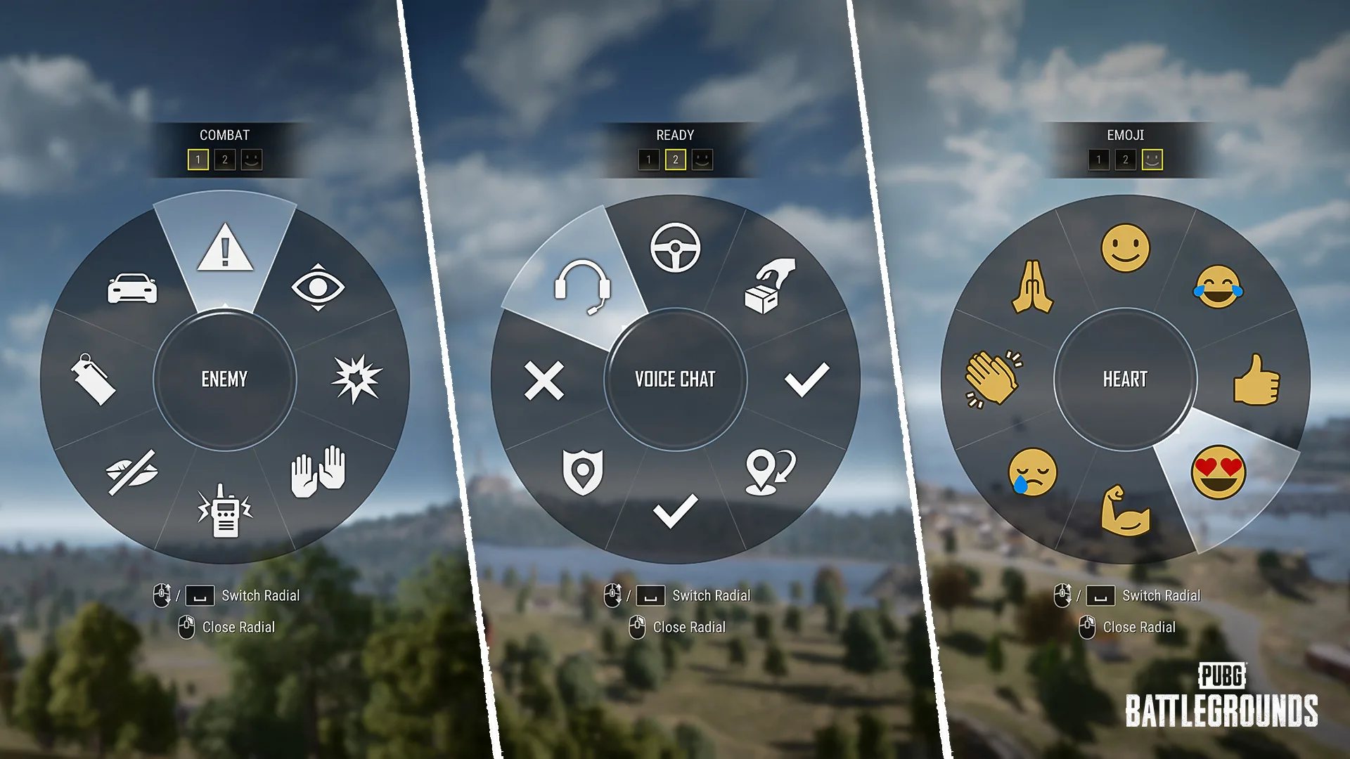 PUBG Message Radial communication menus