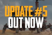 SAND: Raiders of Sophie Update #5 artwork showing a large desert vehicle beneath the words “UPDATE #5 OUT NOW”
