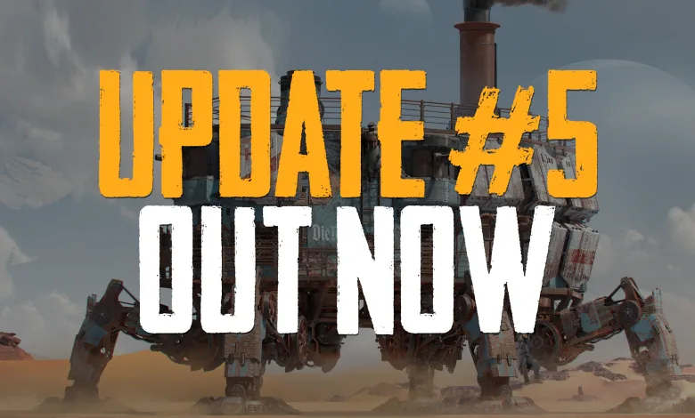 SAND: Raiders of Sophie Update #5 artwork showing a large desert vehicle beneath the words “UPDATE #5 OUT NOW”