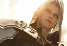 Sephiroth shown in a close-up from Final Fantasy 7 Revelation