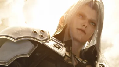 Sephiroth shown in a close-up from Final Fantasy 7 Revelation