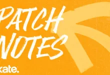 Orange skate. patch notes graphic with the skate. logo and large white PATCH NOTES lettering