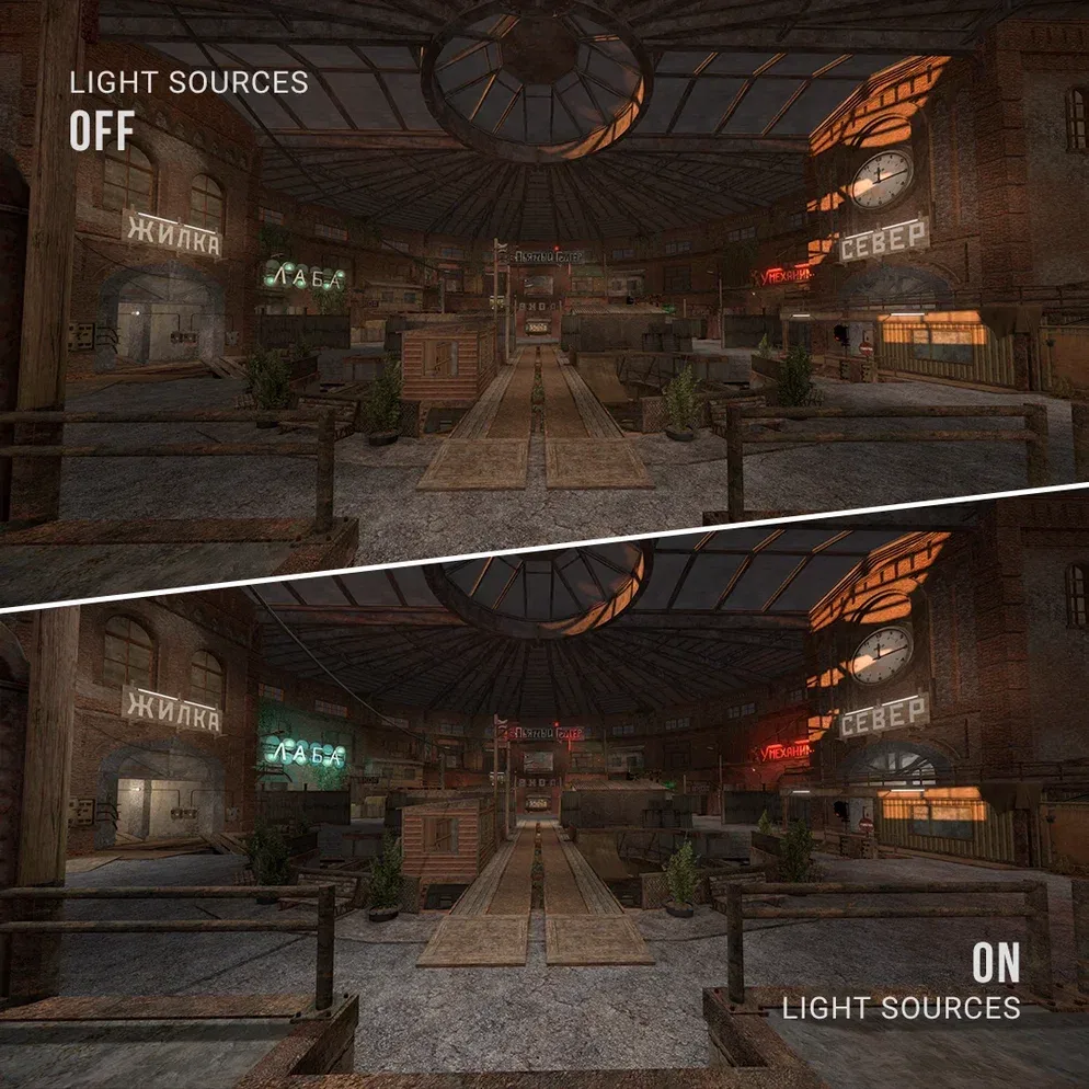 STALCRAFT: X lighting comparison screenshot