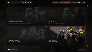 STALCRAFT: X Session Battles menu with Coliseum selected