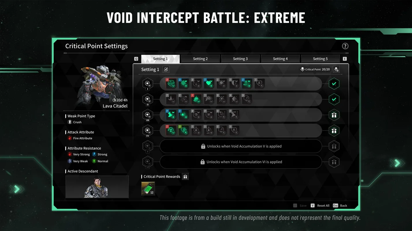 Void Intercept Battle: EXTREME critical point settings