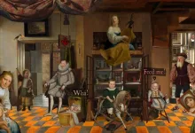 A scene from The Immortal John Triptych showing a bull-related puzzle with a visible “Feed me” prompt