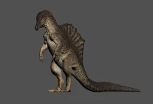 Rendered dinosaur shown in a side-facing standing pose from The Isle's DevBlog #71