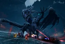 Players battle a massive winged monster in Throne and Liberty