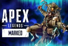 Apex Legends artwork showing a masked Legend beside the Apex Legends logo and the word “Marked.”