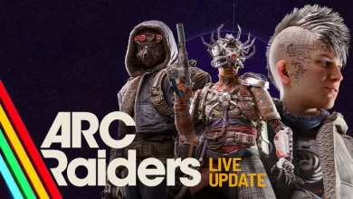 Three ARC Raiders characters shown in official Live Update artwork.