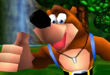 Banjo from Banjo-Kazooie shown in a forest scene