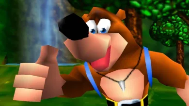 Banjo from Banjo-Kazooie shown in a forest scene