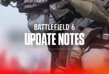 Battlefield 6 soldier beside the text Update Notes v1.4.1.5