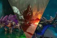 Three Borderlands 4 creatures shown in separate panels of a cave environment