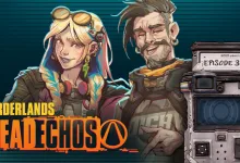 Illustration of Watts and Junie beside a recorder labeled Episode 3, with the Borderlands: Dead ECHOs title